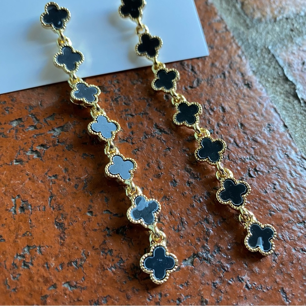 Navy & gold earrings